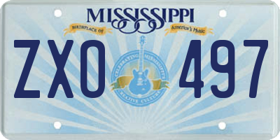 MS license plate ZXO497