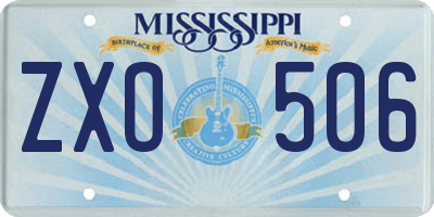 MS license plate ZXO506