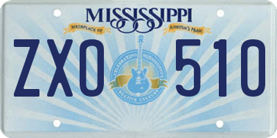MS license plate ZXO510