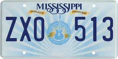 MS license plate ZXO513