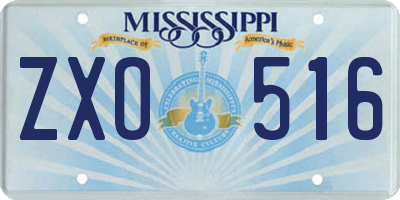 MS license plate ZXO516