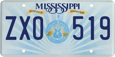 MS license plate ZXO519