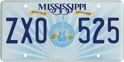 MS license plate ZXO525
