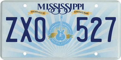 MS license plate ZXO527