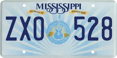 MS license plate ZXO528