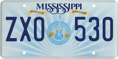 MS license plate ZXO530