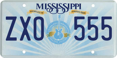 MS license plate ZXO555