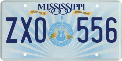 MS license plate ZXO556