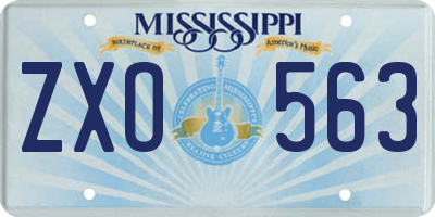 MS license plate ZXO563