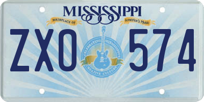 MS license plate ZXO574