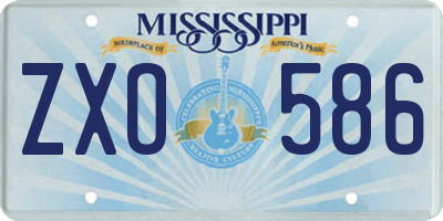 MS license plate ZXO586