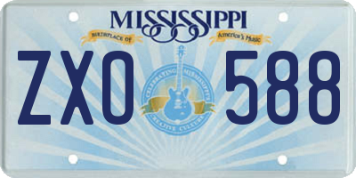 MS license plate ZXO588
