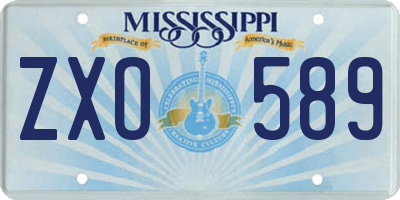 MS license plate ZXO589