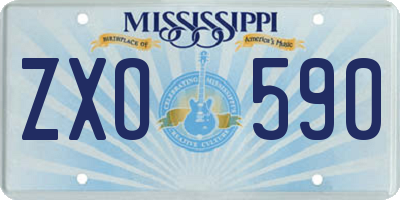 MS license plate ZXO590
