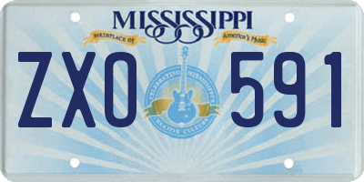 MS license plate ZXO591