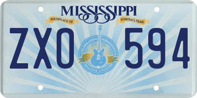 MS license plate ZXO594