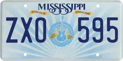 MS license plate ZXO595