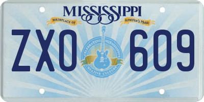 MS license plate ZXO609