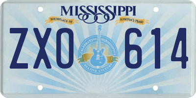 MS license plate ZXO614