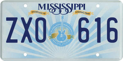 MS license plate ZXO616