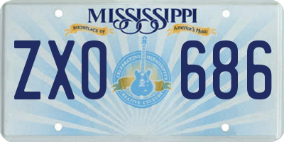 MS license plate ZXO686