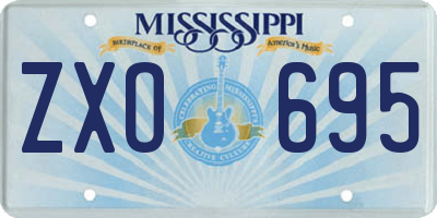 MS license plate ZXO695