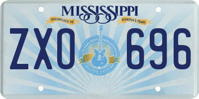 MS license plate ZXO696