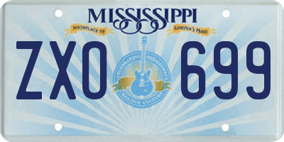MS license plate ZXO699