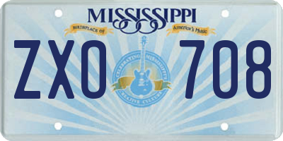 MS license plate ZXO708