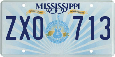 MS license plate ZXO713