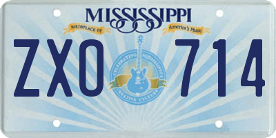MS license plate ZXO714