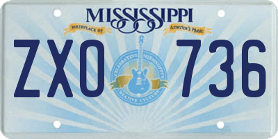MS license plate ZXO736