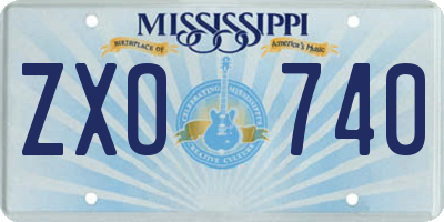 MS license plate ZXO740
