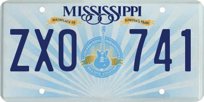MS license plate ZXO741