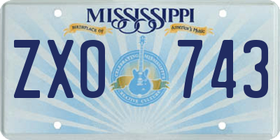 MS license plate ZXO743