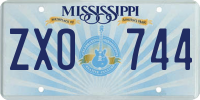 MS license plate ZXO744