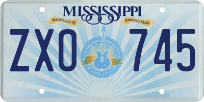 MS license plate ZXO745
