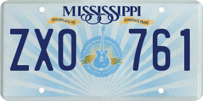 MS license plate ZXO761