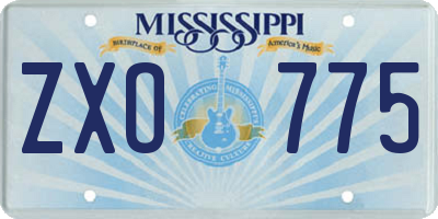 MS license plate ZXO775