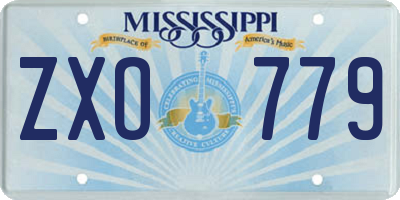 MS license plate ZXO779