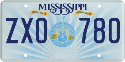 MS license plate ZXO780