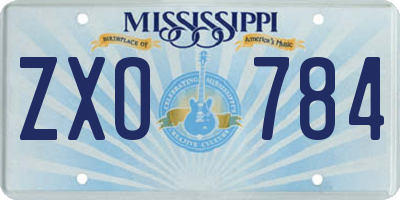 MS license plate ZXO784