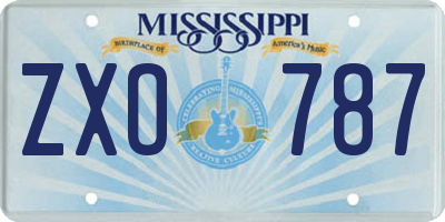MS license plate ZXO787