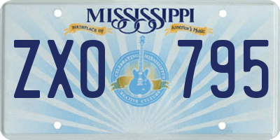 MS license plate ZXO795