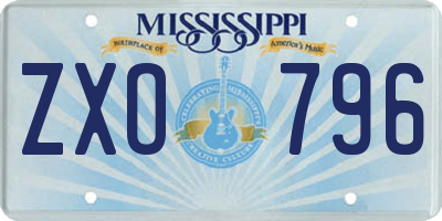 MS license plate ZXO796