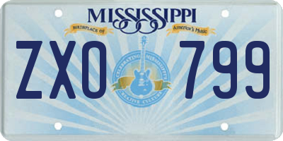 MS license plate ZXO799