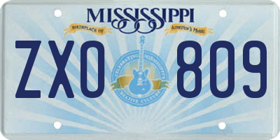 MS license plate ZXO809