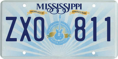 MS license plate ZXO811