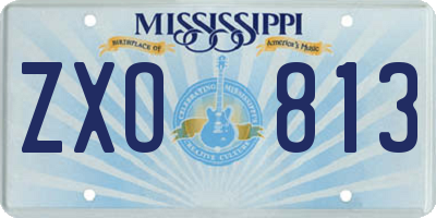 MS license plate ZXO813