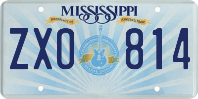 MS license plate ZXO814